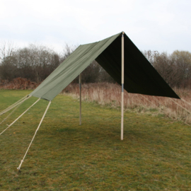 Replica Luifel Flyover Fly Sheet MET houten palen set voor WO2 US Small Wall tent - topkwaliteit