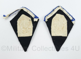 Belgische Gemeentepolitie Adjunct Commissaris kraagspiegels - 10,5 x 7 cm - origineel