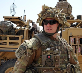 Britse leger Afghanistan vlag mouwembleem - met klittenband - 4 x 2,5 cm - origineel