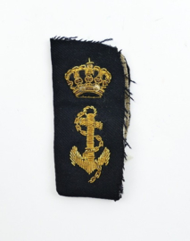 Koninklijke Marine kraaginsigne van de kraag geknipt - Officiers versie van metaaldraad -  10 x 5 cm - origineel
