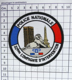 Franse Police Nationale 32eme Compagnie D'Intervention embleem - diameter 9 cm - origineel