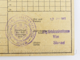 Wo2 Duitse Quittungskarte met zegels  uit 1939 - 21 x 14,5 cm - origineel