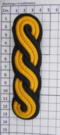 Militaire epauletten PAAR goud zwart - 13 x 4 cm - origineel