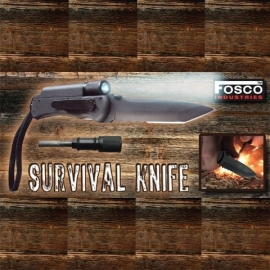 Survival mes met lamp en fire starter