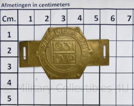 Nederlands fietsplaatje rijwielbelasting  1931 1932 - 6 ,5 x 4 cm - origineel