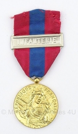 Belgische "republique francaise" infanterie gouden medaille - Origineel