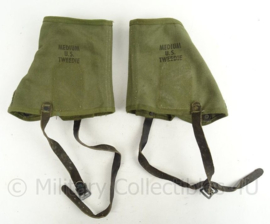 US Gaiters Olive Drab groen - US Tweedie kort Mountain troop model - maat MEDIUM - Ongebruikt - origineel