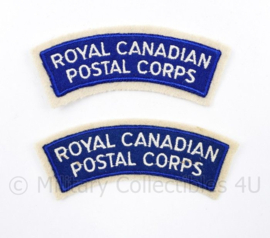 WO2 canadees paar shoulder Titles Royal Canadian postal Corps - 11 x 3 cm - origineel