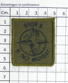 Defensie borst embleem SFOR 3 1NL MECHBAT - klittenband - 5 x 5 cm - origineel