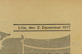 Duitse krant Liller Kriegszeitung 4 Kriegsjahr nr. 42 Lille 2 december 1917 bezet Frans gebied - 47 x 32 cm - origineel