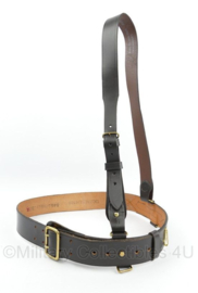 Donkerbruine leren koppel met schouderriem Sam Brown model Waist Belt  - meerdere maten - origineel