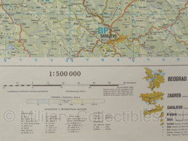 Joegoslavië topografische kaart 1:500 000 - Sarajevo list 45 - 107 x 64,5 cm - origineel