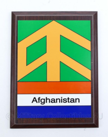 Wandbord Defensie Afghanistan missie - 20,5x15x1,5cm - origineel