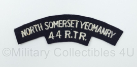WO2 Britse North Somerset Yeomanry 44th Royal Tank Regiment shoulder title - 14,5 x 4 cm - origineel