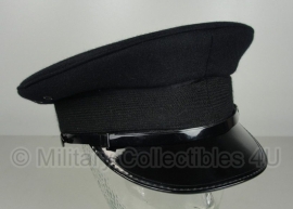 Politie platte pet - zonder insigne  - Donkerblauw / bijna zwart - maat 55 of 56 - origineel