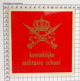 KMS Koninklijke Militaire School wandbord porselein - 15 x 15,5 cm - origineel