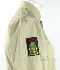 KM Korps Mariniers Kazerne Tenue dun khaki overhemd - met Korps Mariniers insigne - lange mouwen - maat 44-4 - origineel