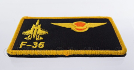 KLu Koninklijke Luchtmacht F-35 borst naam embleem -  met klittenband - afmeting 10 x 6 cm