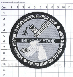 Embleem  United we stand newark airport 9-11 Operation Terror stop - diameter 10 cm - origineel