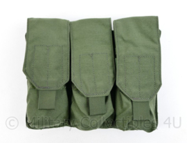 Nederlands leger en Korps Mariniers  Diemaco Colt C7 M4  triple mag pouch GROEN - ongebruikt - maker Profile Equipment - 18,5 x 23 x 5 cm - origineel