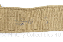 Wo2 Britse P37 Koppel khaki Webbing  - messing gespen -  88 x 5,5 cm - origineel