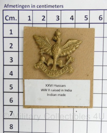 WO2 Britse XXVI 26th Hussars cap badge - Indian made - origineel