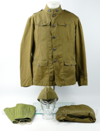 WO1 US Army M1902 zomer uniform set compleet met schuitje en M1910 gaiters - maat Extra Large - replica