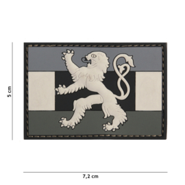 Embleem 3D PVC met klittenband - Benelux Grey - 7,2 x 5 cm.