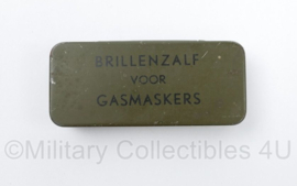 KL Nederlandse leger brillenzalf voor gasmaskers blikje - met inhoud - 8,5 x 4 cm - origineel