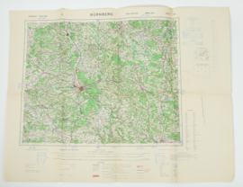 WW2 British War Office map 1943 Central Europe Nurnberg - 83 x 63,5 cm - origineel