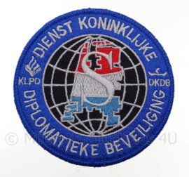 Nederlandse Politie DKDB "Dienst Koninklijke Diplomatieke Beveiliging" embleem -  met klittenband - diameter 9 cm