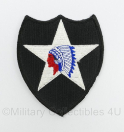 US Army 2nd Infantry Division Indianhead embleem - 11 x 9,5 cm - origineel naoorlogs