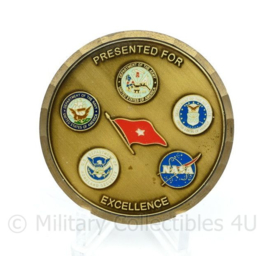 Zeldzame originele US Army coin - presented for excellence White Sands Missile Range - diameter 5 cm - origineel