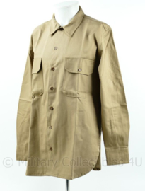 US Men's Enlisted chino blouse replica WO2 overhemd khaki kleur - maat 40 tm. maat 48