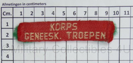 Straatnaam Korps Geneeskundige troepen 1946 tot 1950 - 9 x 2 cm - origineel