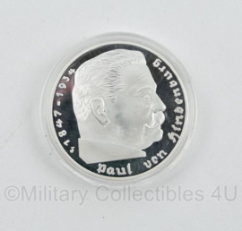 Coin WO2 Duits replica Deutsches Reich 5 Reichsmark Paul von Hindenburg - diameter 4 cm - replica