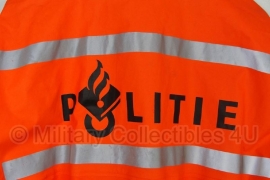 Politie regenjas motor - Nederlands - "Politie op de rug" - oranje/zwart - meerdere maten - origineel