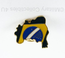 Brazilië speld met vlag - 2 x 2 cm - origineel