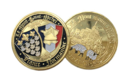 Normandië Le Mont-Saint-Michel commemorative coin herinneringsmunt - diameter 4 cm - origineel