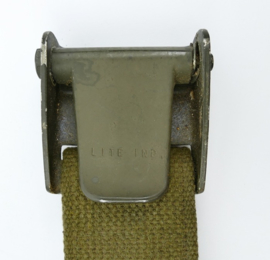 Zware US Army  groene webbing equipment strap  - maker Lite Industries INC - 177 x 5 cm - origineel