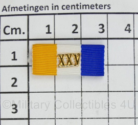 Defensie Medaillebalk voor 25 jaar trouwe dienst -3 x 1,5 cm - origineel