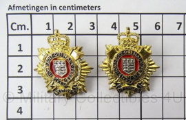 Britse Royal Logistic Corps kraag insigne set - 3 x 3 cm - origineel