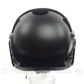 DSI en Politie model MICH 2002 helm met rails, nachtkijker houder en velcro  - BLACK