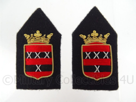 Kraagspiegels gemeente Amsterdam of politie Amsterdam - 4 x 8 cm - origineel