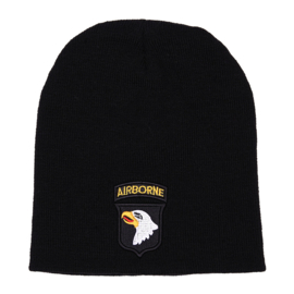 101st Airborne US jeepcap beenie OD / ZWART - acryl