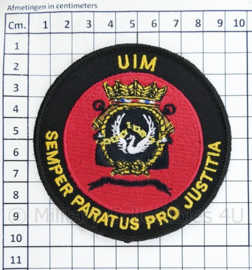 Korps Mariniers UIM Unit Interventie Mariniers Semper Paratus Pro Justitia embleem - met klittenband - diameter 9 cm