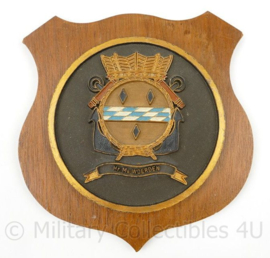 KM Koninklijke Marine wandbord Hr. Ms. Woerden - 15½ x 15½ x 1½ cm - origineel
