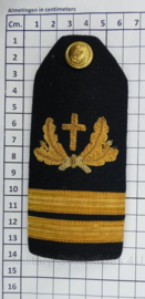 Koninklijke Marine enkele epaulet Luitenant ter zee 2e klasse - Geestelijk verzorger - 13,5 x 5,5 cm - origineel