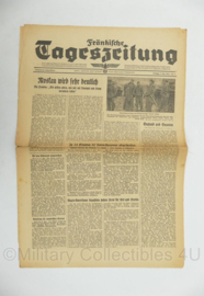WO2 Duitse krant Frankische Tageszeitung met Wehrmacht soldaten in Wendejacke nr. 5 7 januari 1944 - 47 x 32 cm - origineel