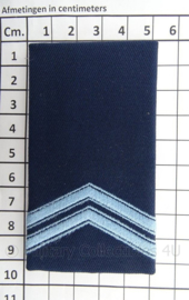 KLu Luchtmacht epauletten rang Korporaal - nieuw model! - per paar - afmeting 5 x 9,5 cm -  origineel